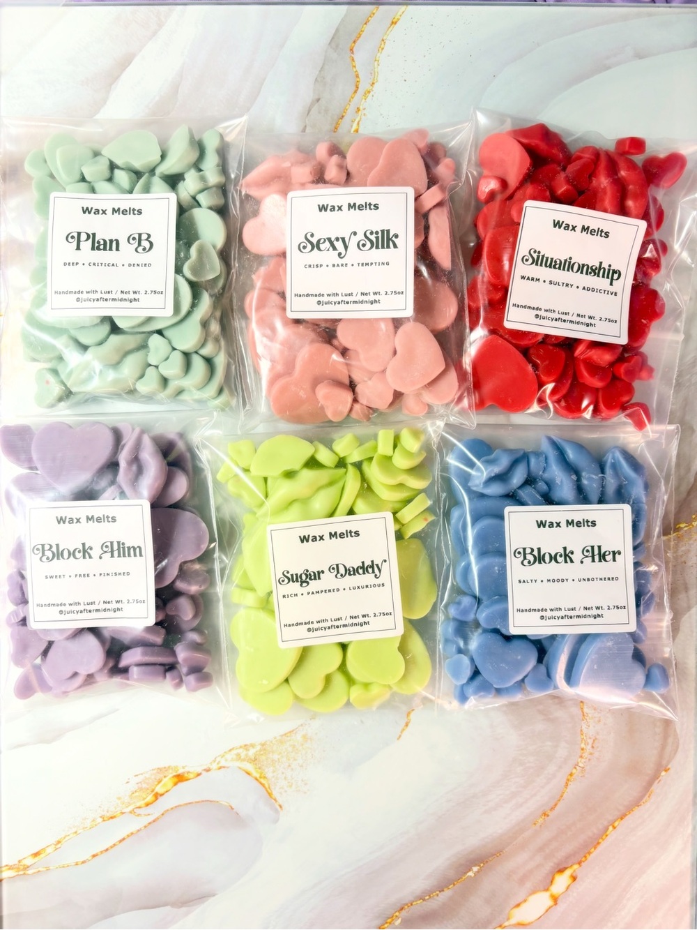 Wax Melts Variety Pack - Pastel & Red Heart Shapes